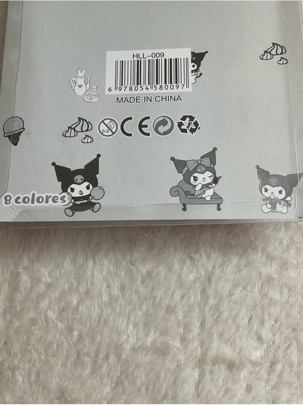 Purple Character Kids Stationery Set with 8-Color Pen